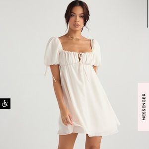 House Of CB PRINCESS IVORY GEORGETTE MINI DRESS